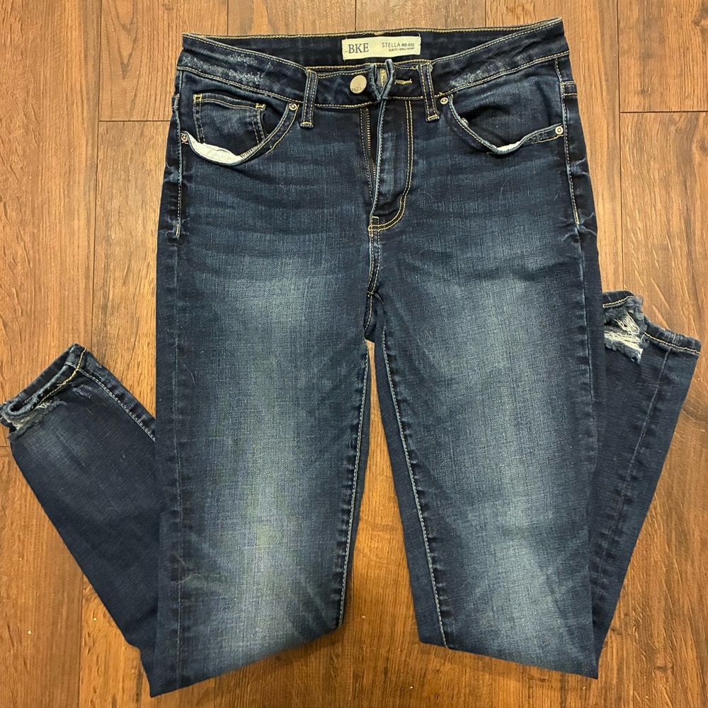 BKE Women's Dark Blue Skinny Jeans